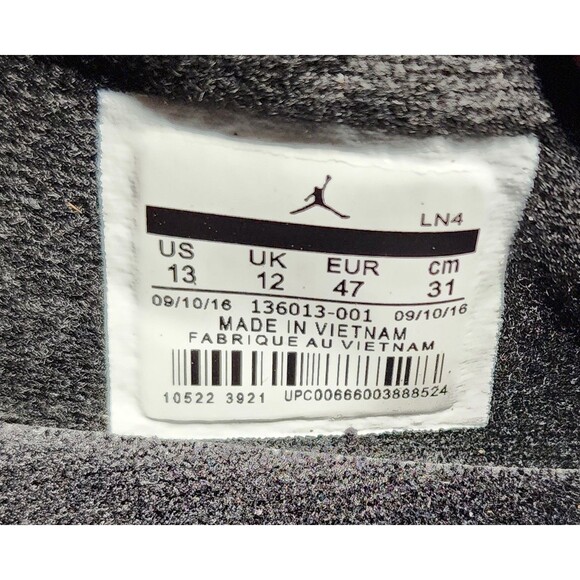 Nike Air Jordan 4 Retro Size 13 Black 136013-001 - Picture 7 of 10